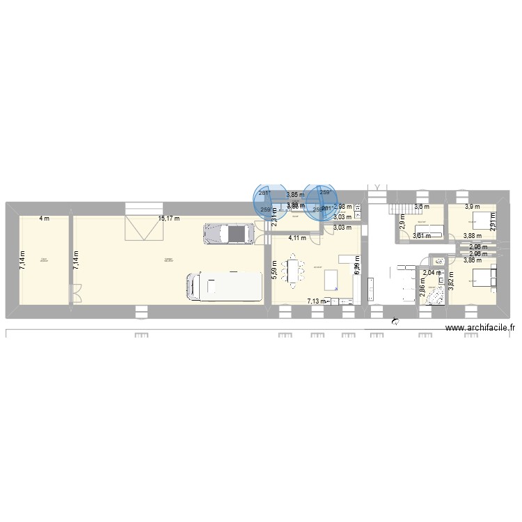 maison ganillon. Plan de 13 pièces et 238 m2