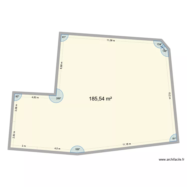magasin atelier cadastre. Plan de 1  et 186 m²