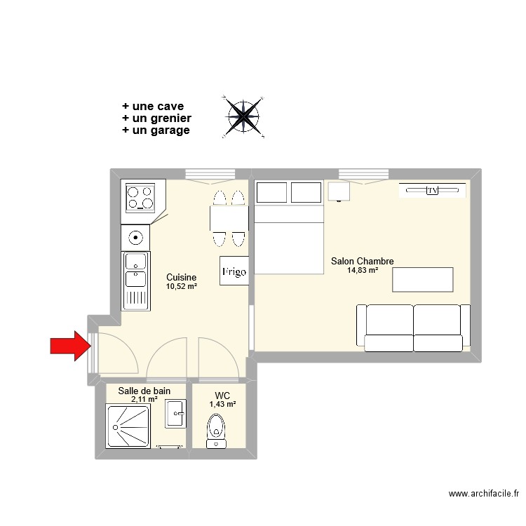 LOMBARDINI Frouard. Plan de 4 pièces et 29 m2