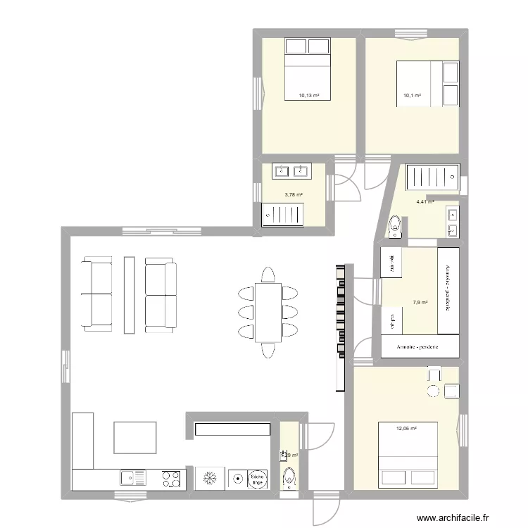 Temple ROAD 3. Plan de 7  et 50 m²