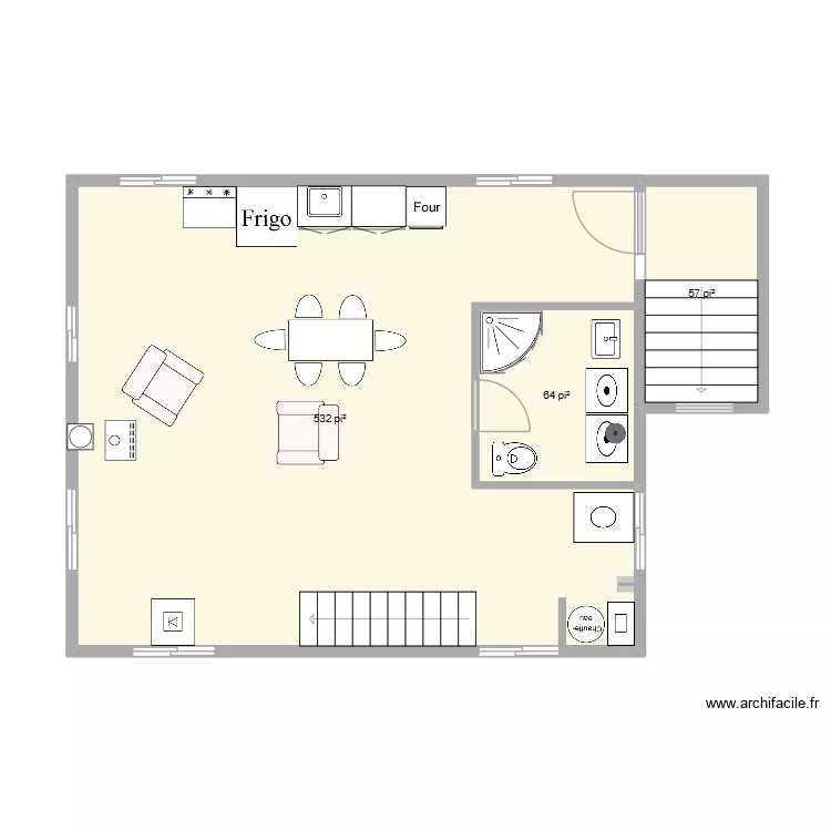 Plan_&eacute;lectricit&eacute;_sous-sol_existant. Plan de 3  et 61 m²