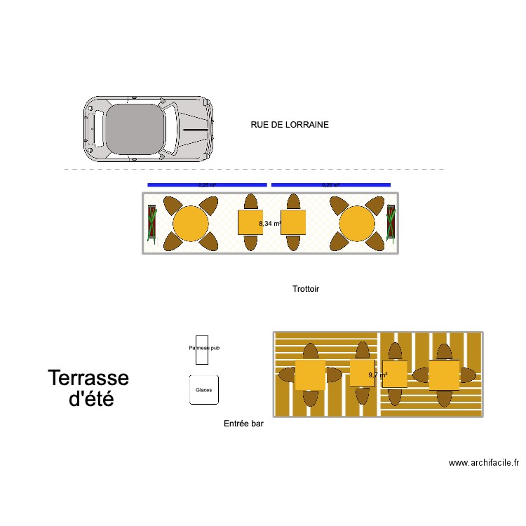 TERRASSE BAR ETE. Plan de 0 pièce et 0 m2