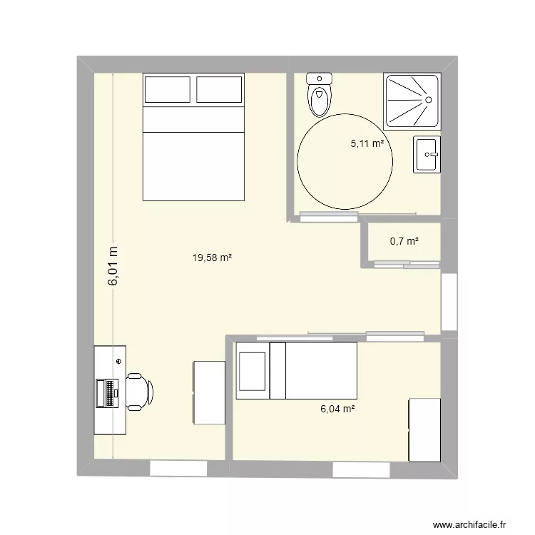 Combr&eacute;e. Plan de 4  et 31 m²