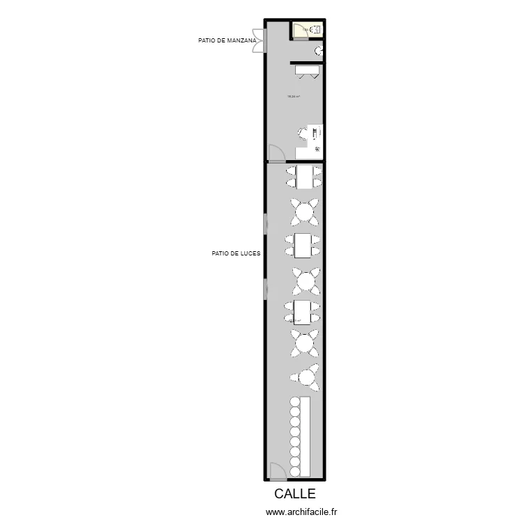 Bomboner&iacute;a. Plan de 3  et 65 m²