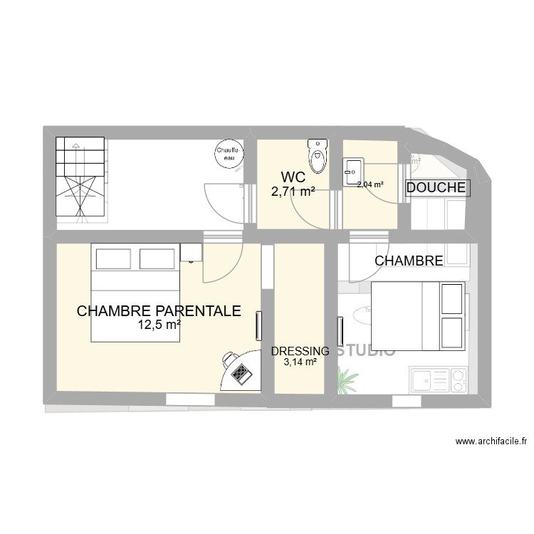 Cheytion. Plan de 11 pièces et 88 m2