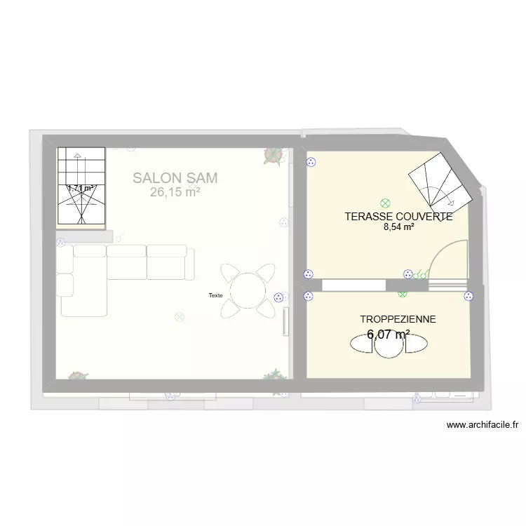 Cheytion. Plan de 9 pièces et 71 m²