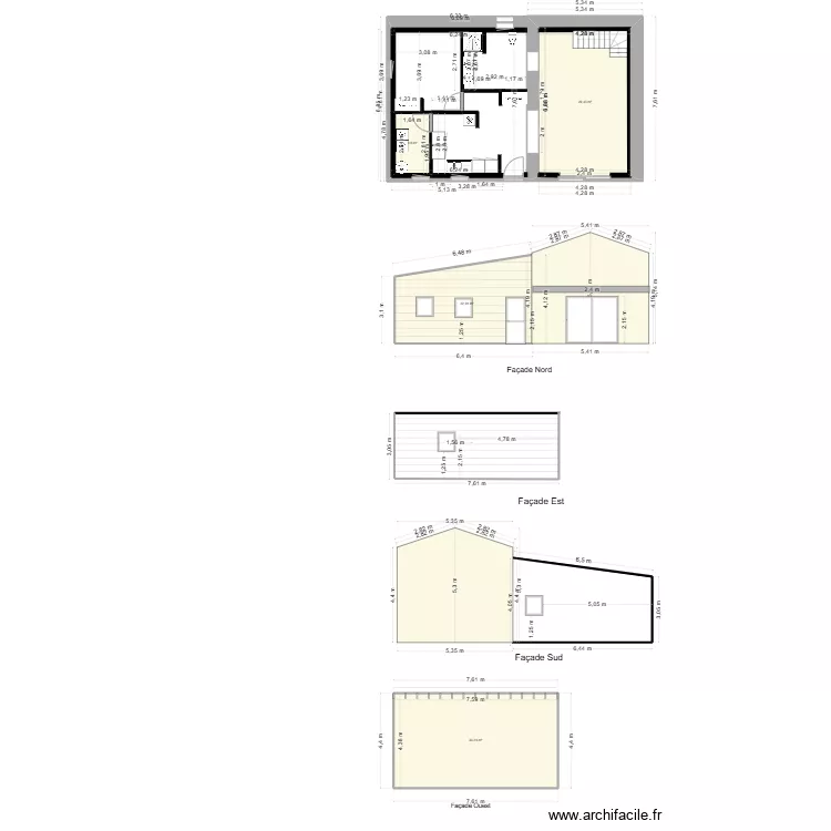 Plan fressines fa&ccedil;ade nord OUEST. Plan de 