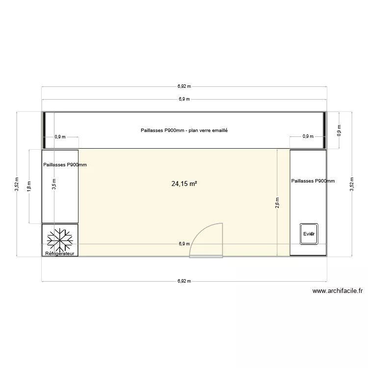 ST Crolles Projet1. Plan de 1  et 24 m²