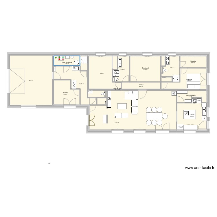 ROCHOIR IMPLANTATION. Plan de 25 pièces et 386 m2