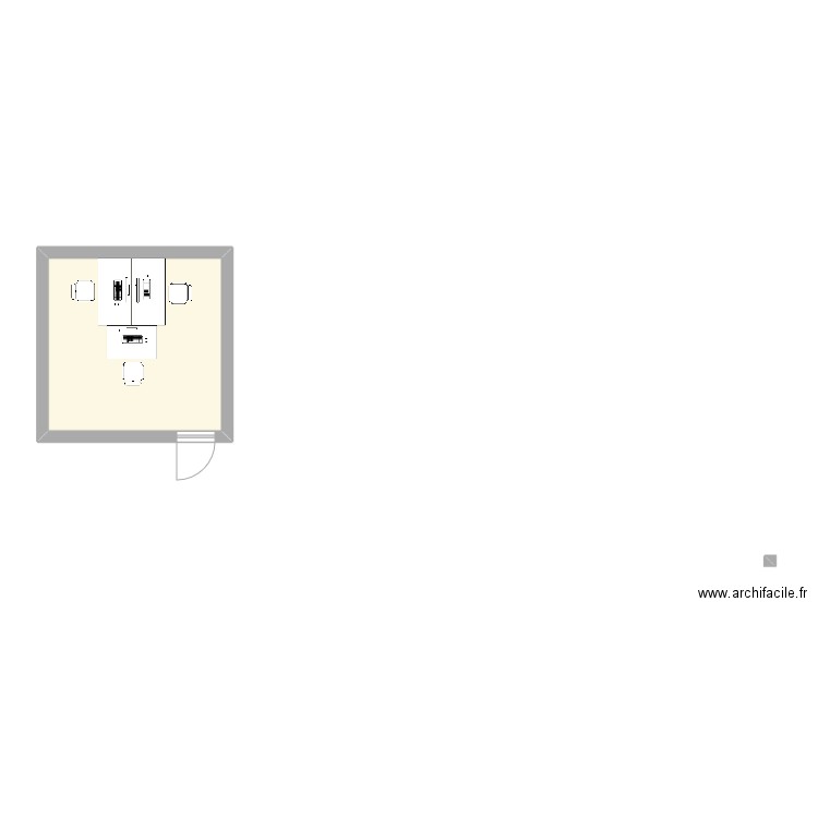 Bureau C226. Plan de 1 pièce et 17 m2