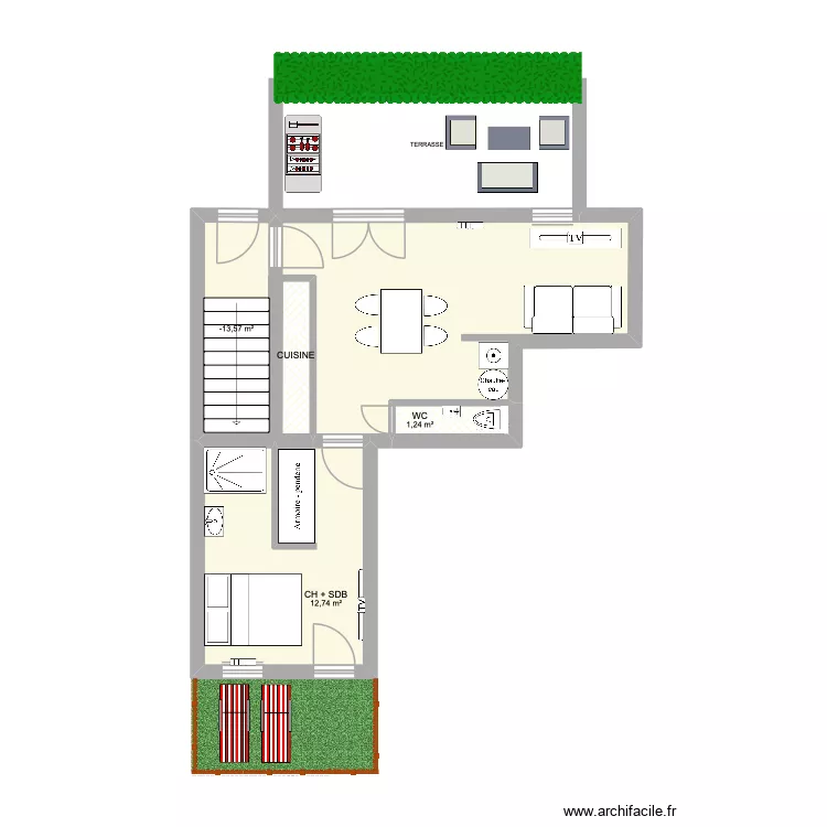 Appartement FRANCHEVILLE. Plan de 4  et 21 m²