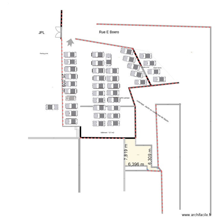 Parking 2. Plan de 1 pièce et 53 m2