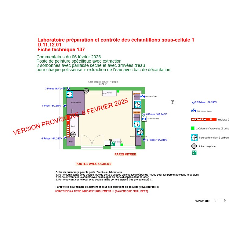 Fiche 137_labo préparation et controle échantillon ss cellule 1 V2025-02-06. Plan de 0 pièce et 0 m2