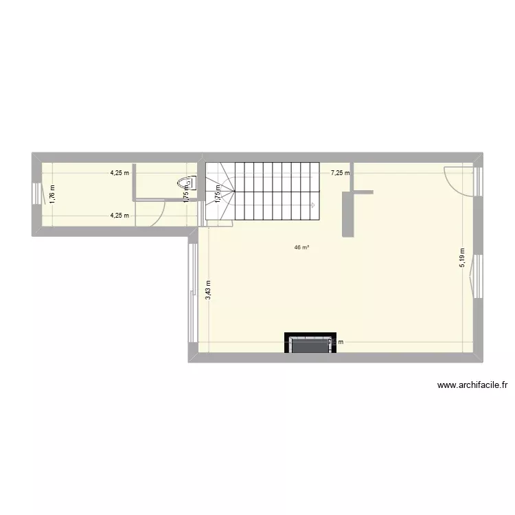 plan rdc Saint Nazaire. Plan de 1 Pièce et 46 m² plan rdc Saint Nazaire. Plan de 1 Pièce et 46 m²