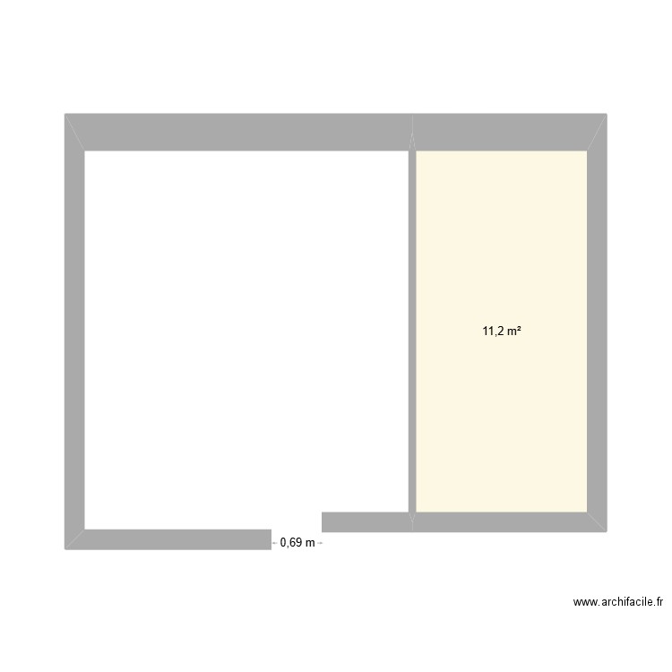 Foncervine Comble. Plan de 1 pièce et 11 m2