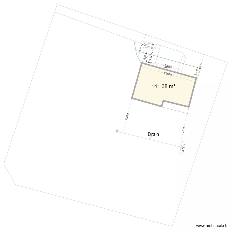 vinc3. Plan de 1 pièce et 141 m²