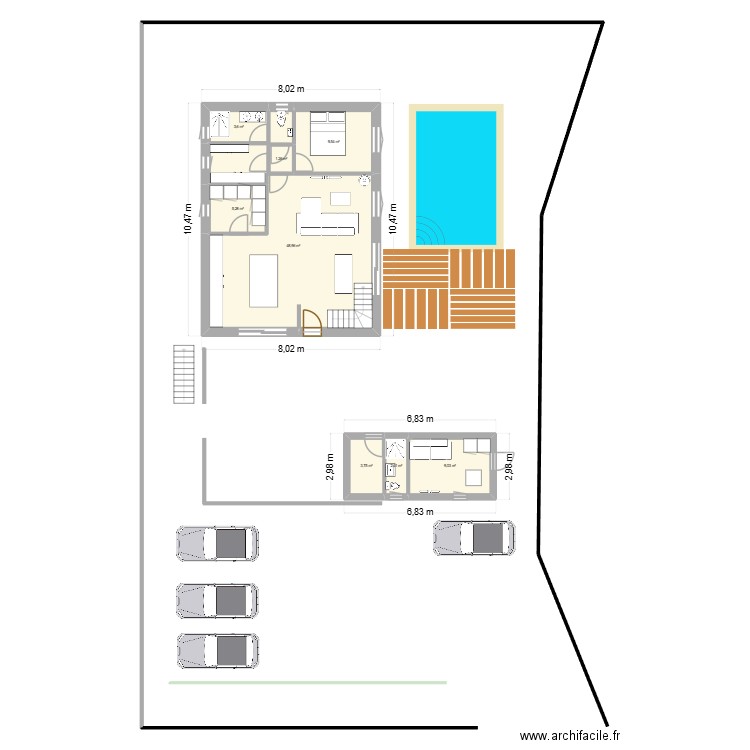 26-10 en long v2. Plan de 12 pièces et 147 m2
