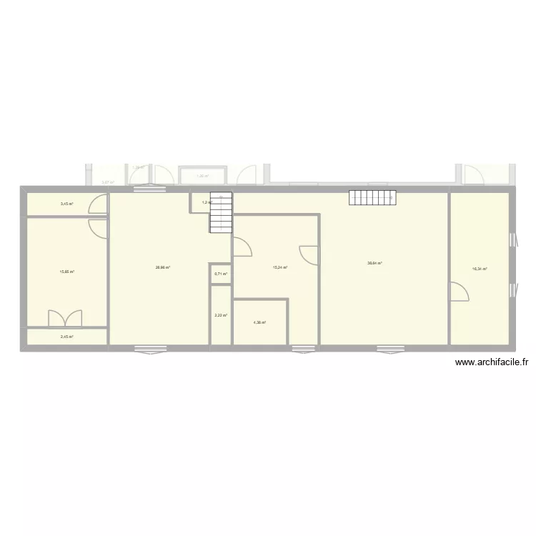 Illier RDC. Plan de 25  et 291 m²