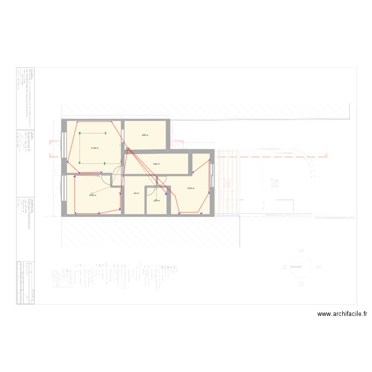 burcht. Plan de 7 pièces et 82 m2