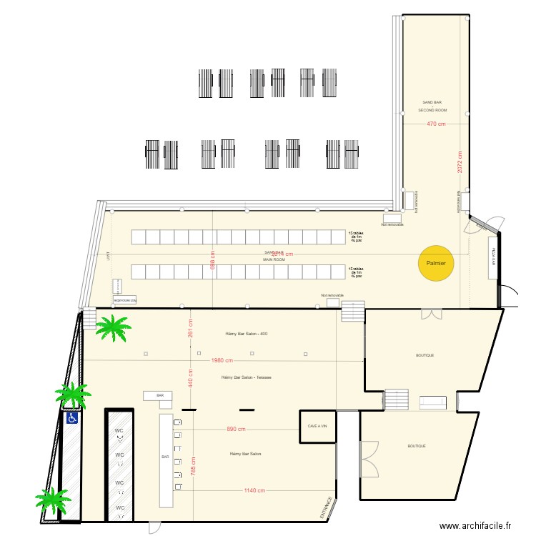 SAND BAR - Plan Rothman . Plan de 7 pièces et 656 m2