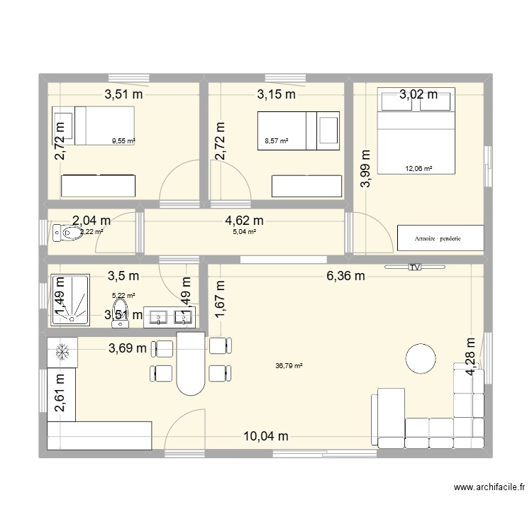 ludvin 2. Plan de 7 pièces et 79 m2