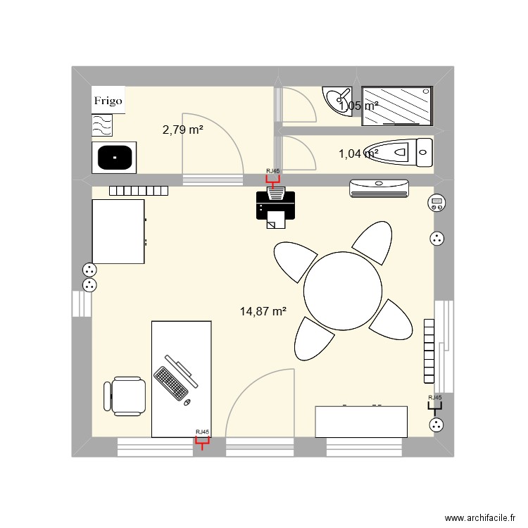 bureau depot. Plan de 4 pièces et 20 m2