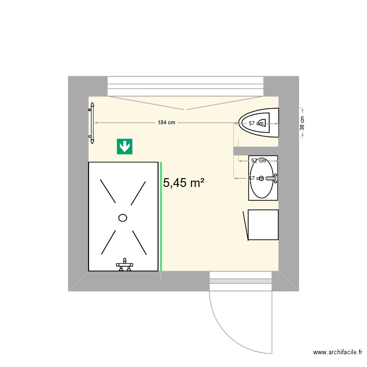 jolan. Plan de 1 pièce et 5 m2