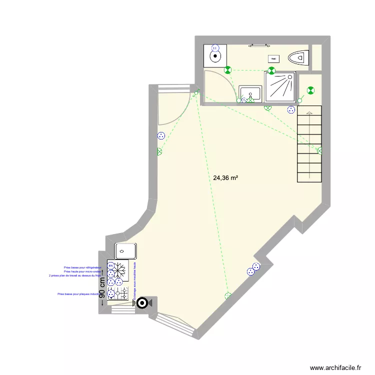 Gaieté. Plan de 1 et 24 m² Gaieté. Plan de 1 et 24 m²