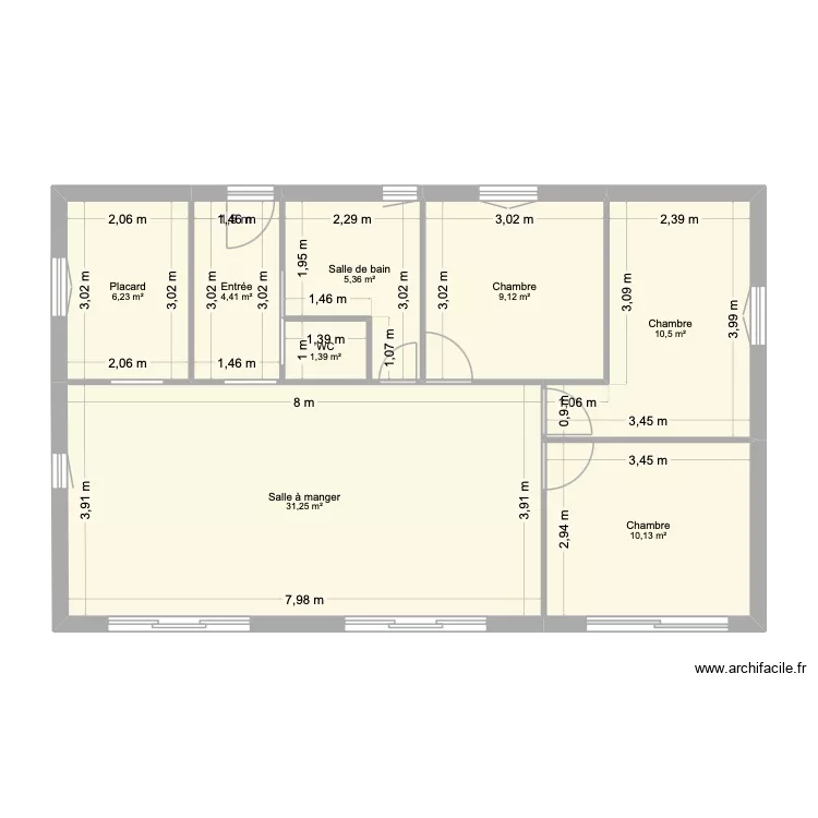 maison des vignes. Plan de 8  et 78 m²