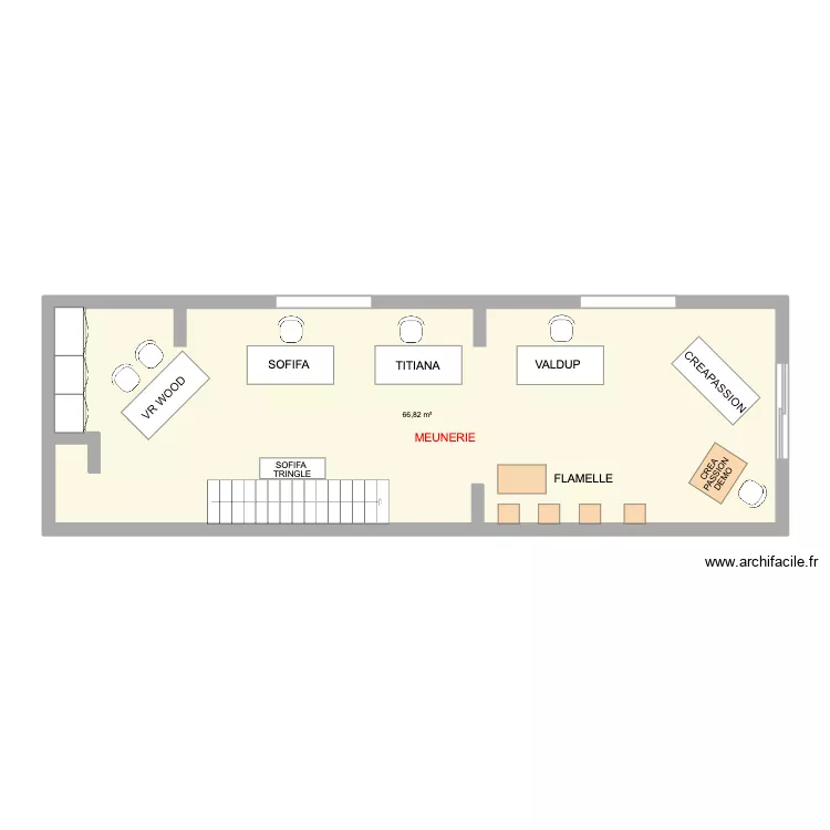 Meunerie Moulin MARCH&Eacute; ARTISANS 25. Plan de 