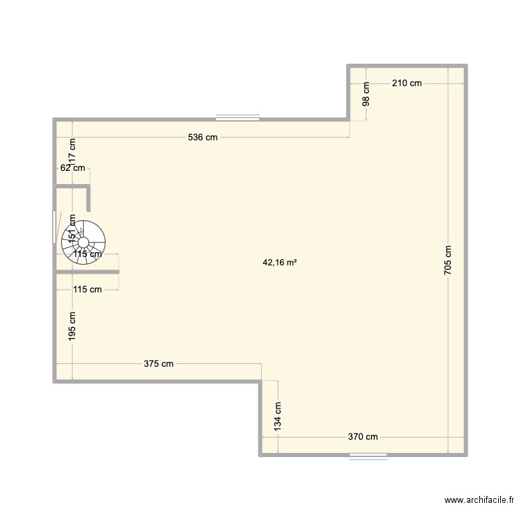 Maison la chapelle. Plan de 1 pièce et 42 m2