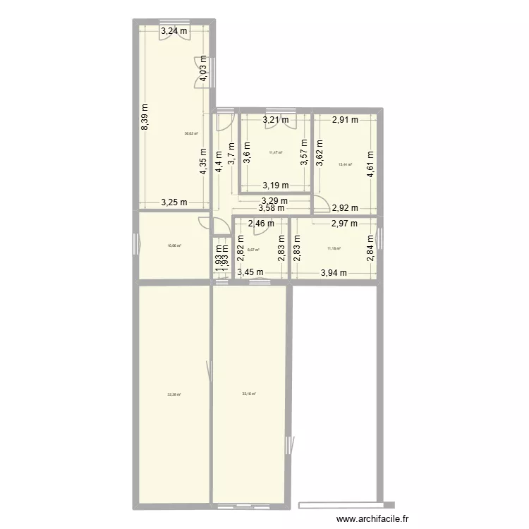 Maisondouaumont. Plan de 8  et 157 m²
