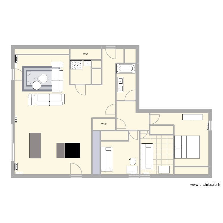 Appart dardilly_2. Plan de 13 pièces et 117 m2