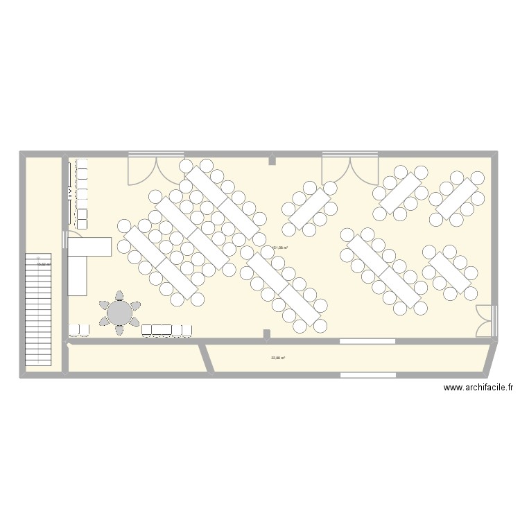 salle des fetes de Grammont. Plan de 3 pièces et 190 m2