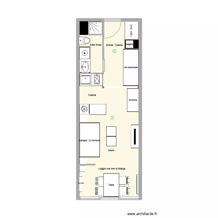 Carnon Omahas 2 Six Light. Plan de 2  et 26 m²