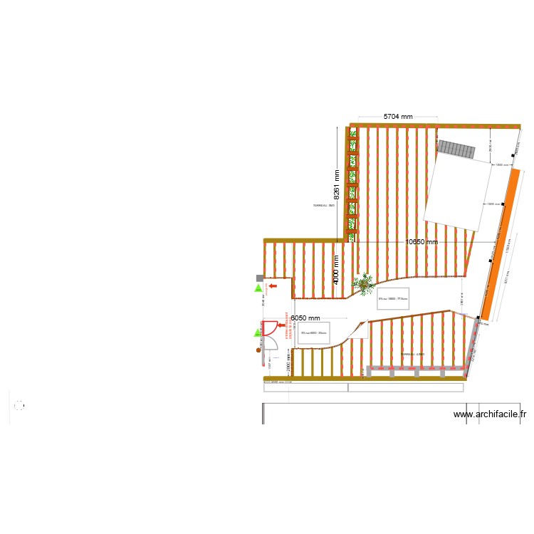 exterieur calepinage terrasse travail. Plan de 0 pièce et 0 m2