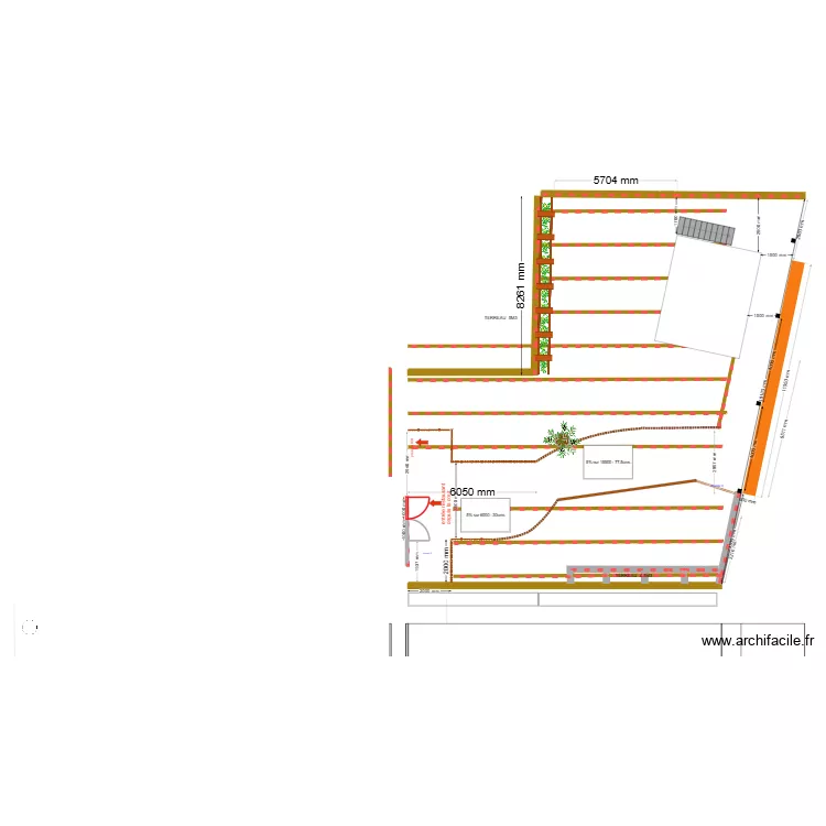 exterieur calepinage terrasse travail. Plan de 