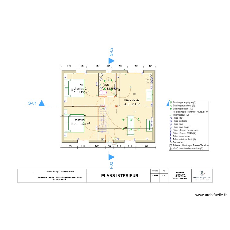 KADA ELEC RDC. Plan de 0 pièce et 0 m2