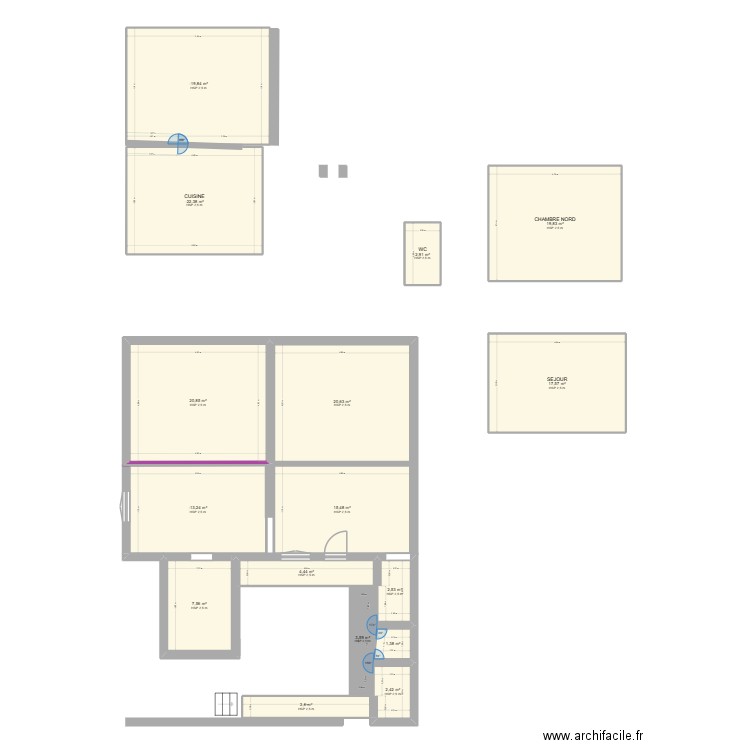 PLAN 1. Plan de 16 pièces et 179 m2