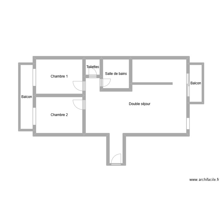 Plan Clain. Plan de 7 pièces et 33 m2