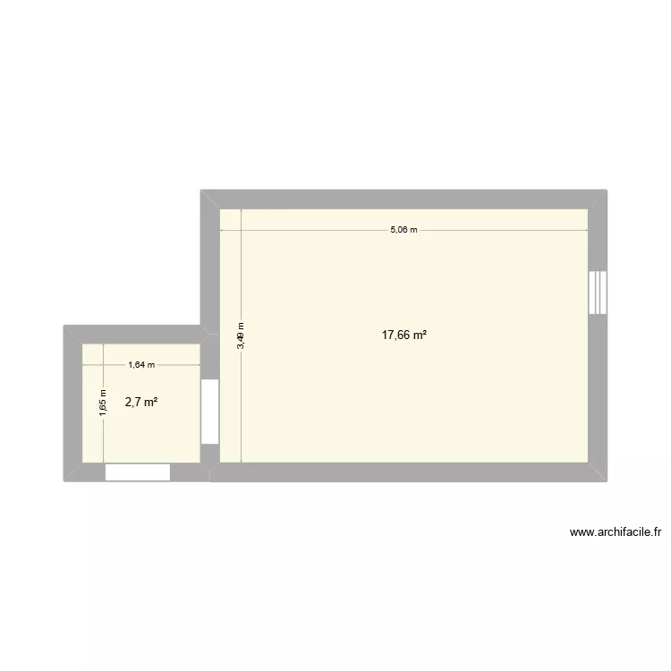 merdoouille. Plan de 2 pièces et 20 m²