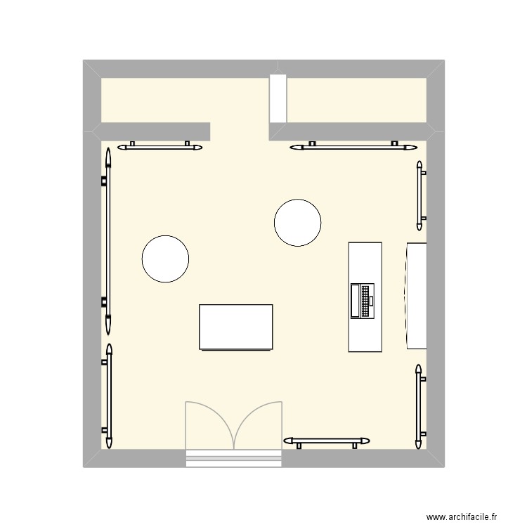 rougegorge. Plan de 2 pièces et 25 m2