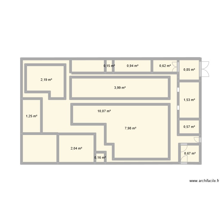 SITE. Plan de 14 pièces et 50 m2