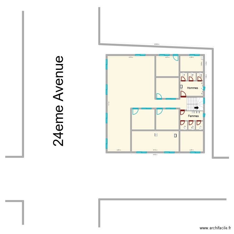 Yannick buyenzi 2eme etage. Plan de 16 pièces et 296 m2