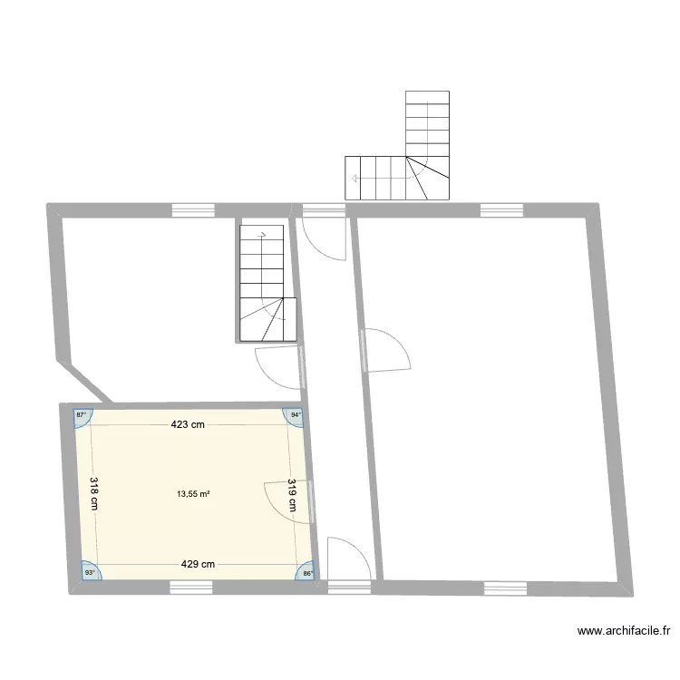 Cabinet kin&eacute; transform&eacute;. Plan de 