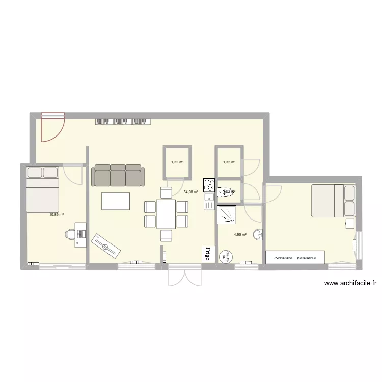 appartement Margot après. Plan de 6 et 76 m² appartement Margot après. Plan de 6 et 76 m²