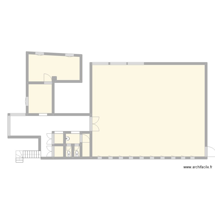 mairie R+1. Plan de 6 pièces et 164 m2
