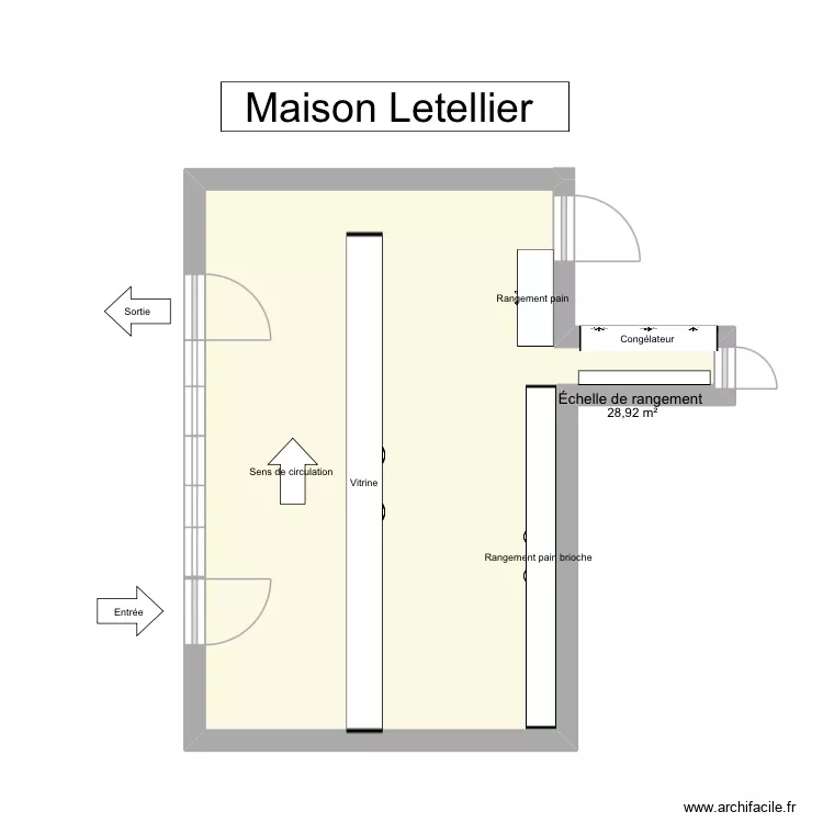 Boutique. Plan de 1 pièce et 29 m²