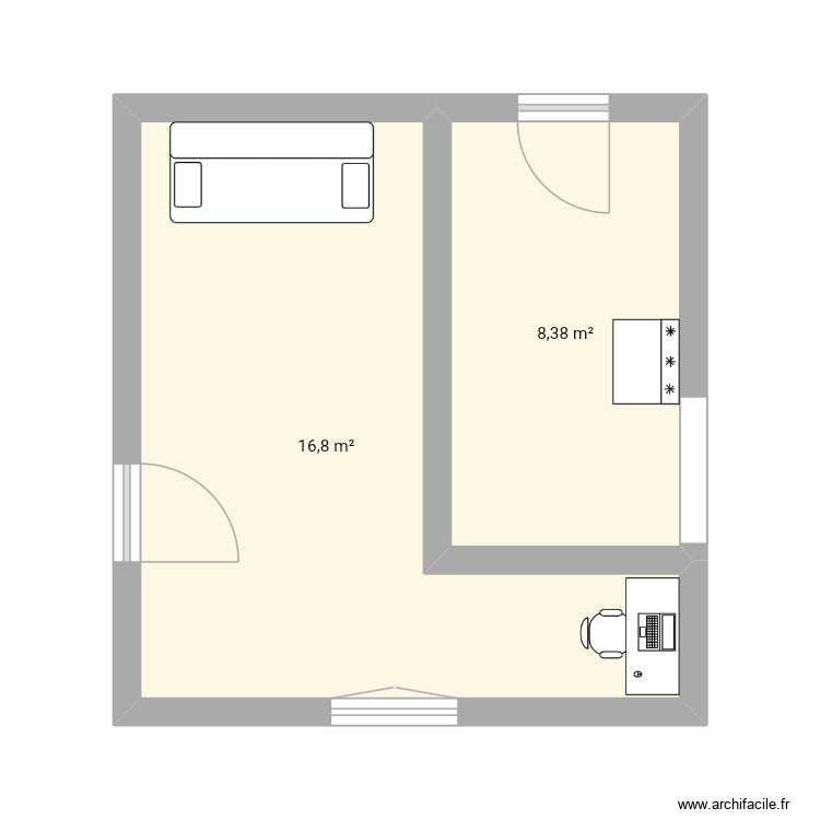 Salon arri&egrave;re cuisine2. Plan de 0 pièce et 0 m2