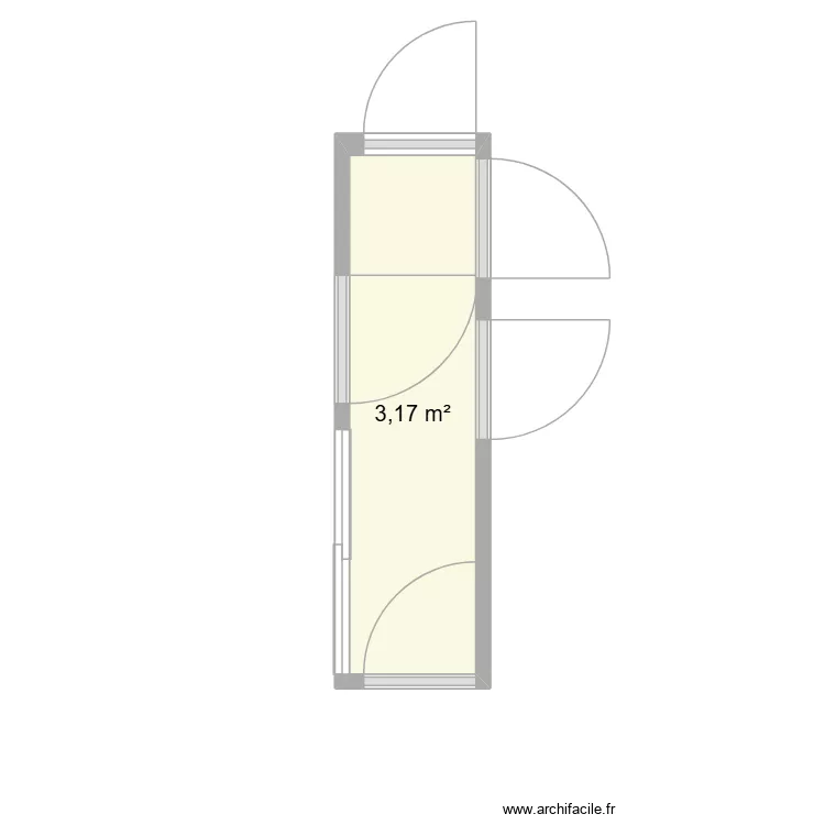 couloir. Plan de 1 et 3 m² couloir. Plan de 1 et 3 m²